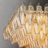 Galaxy Clear Glass Tiered Rectangular Chandelier 54