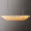 Galaxy Clear Glass Tiered Rectangular Chandelier 74