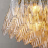 Galaxy Clear Glass Tiered Rectangular Chandelier 74