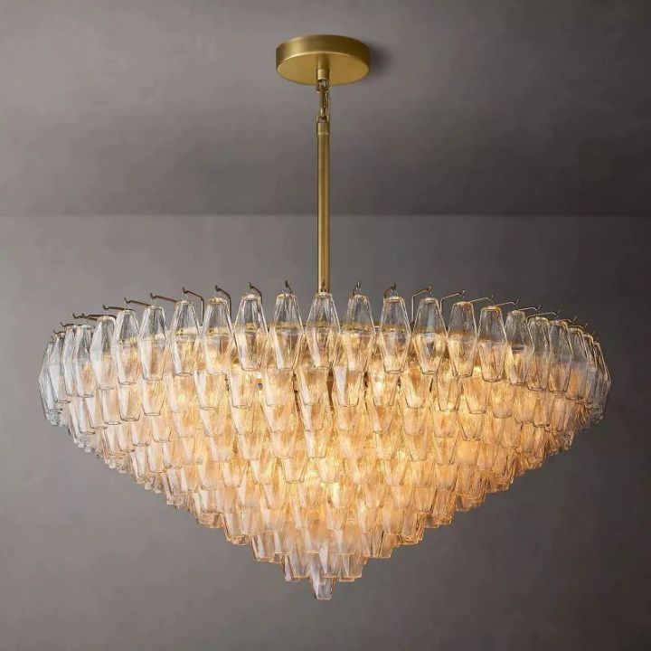 Galaxy Clear Glass Tiered Round Chandelier 47"