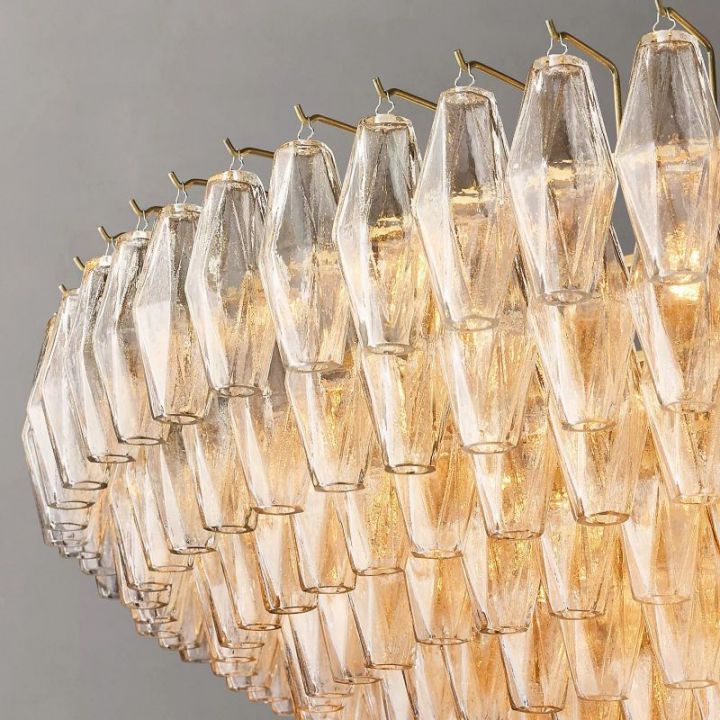 Galaxy Clear Glass Tiered Round Chandelier 62"