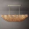 Galaxy Smoke Glass Tiered Rectangular Chandelier 54