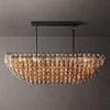 Galaxy Smoke Glass Tiered Rectangular Chandelier 54