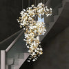 Ginkgo Cascading B (Spiral) Branch Chandelier