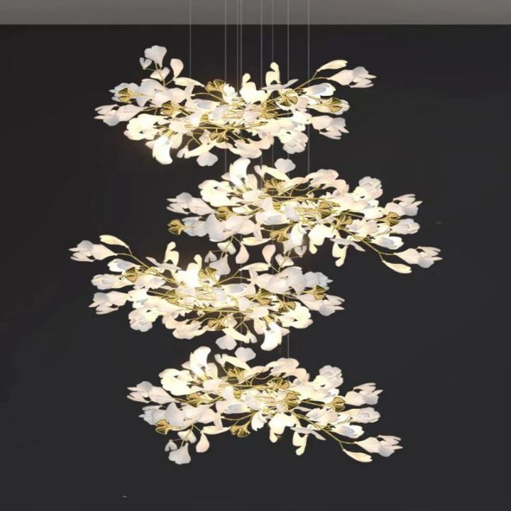 Ginkgo Cascading C (Alternating) Branch Chandelier