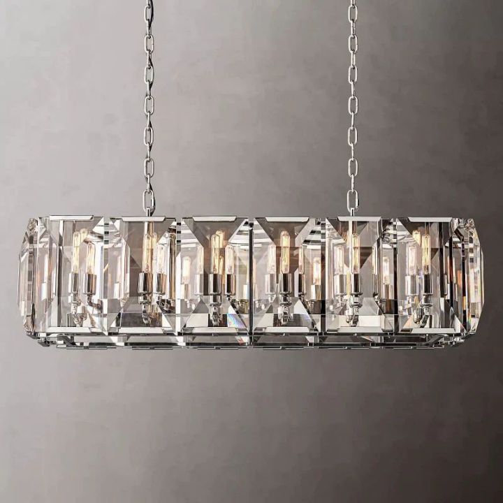 Aubrey  Crystal Rectangular Chandelier 42"