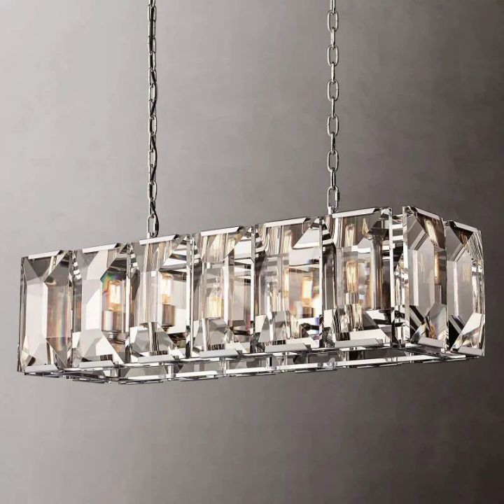 Aubrey  Crystal Rectangular Chandelier 42"