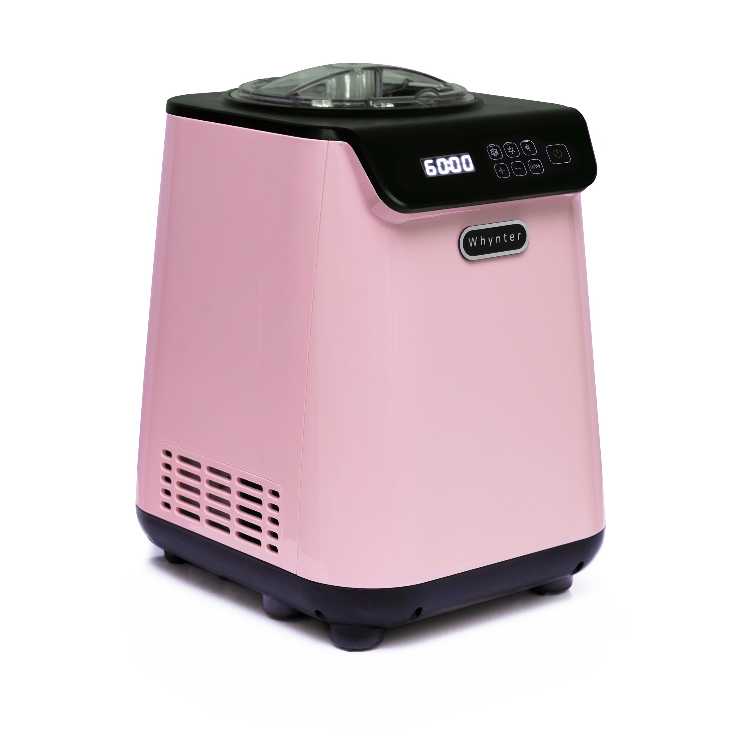 Whynter Upright Automatic Ice Cream Maker 1.28 Quart Capacity with Built-in Compressor, No Pre-Freezing, LCD Digital Display, Timer, with Stainless Steel Bowl Limited Black Pink Edition | ICM-128BPS