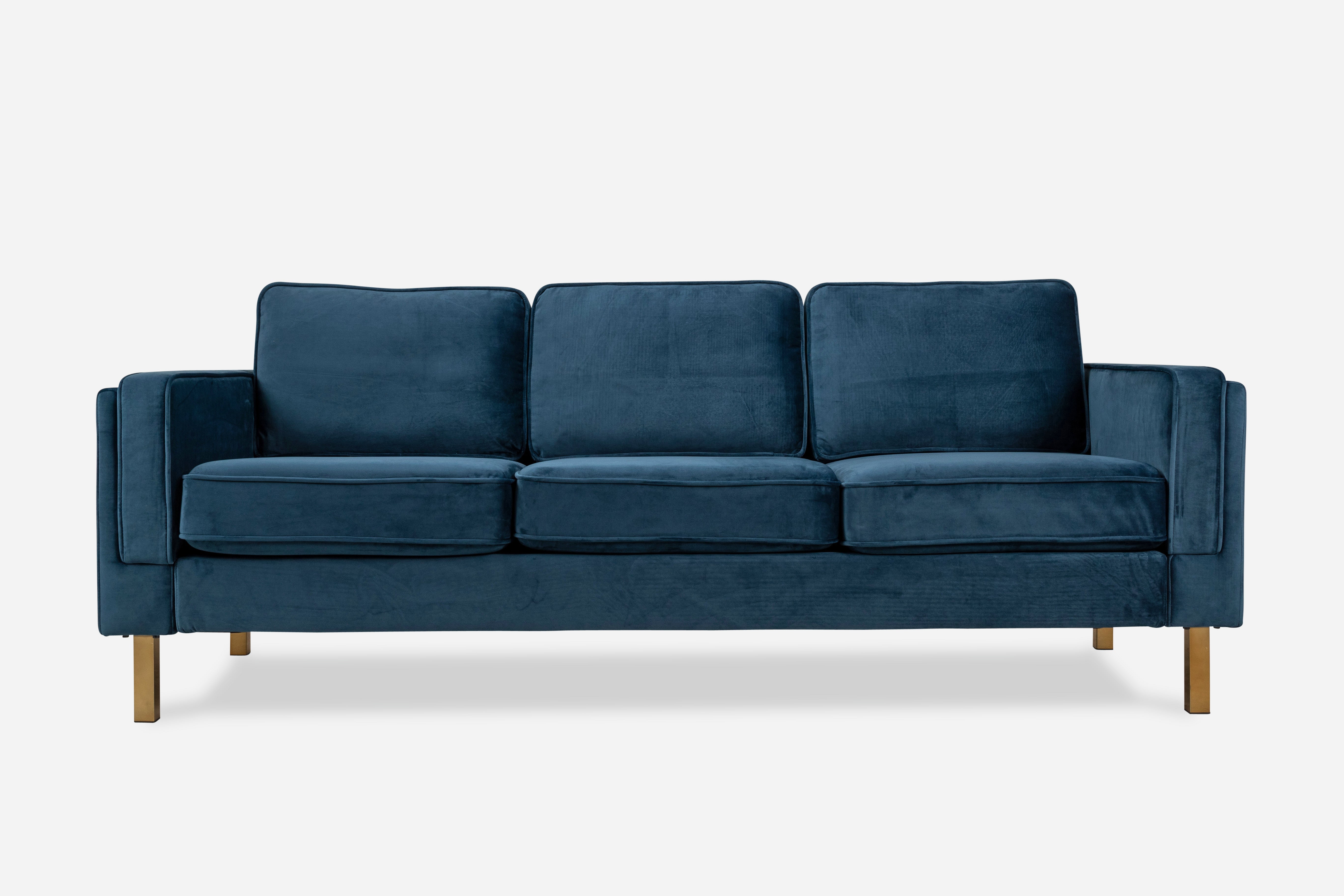 rust velvet gold | Albany Sofa shown in rust velvet with gold legs