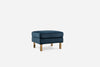 olive velvet gold | Albany Ottoman shown in olive velvet with gold legs