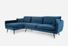 rust velvet black right facing | Park Sectional Sofa shown in rust velvet with black legs right facing