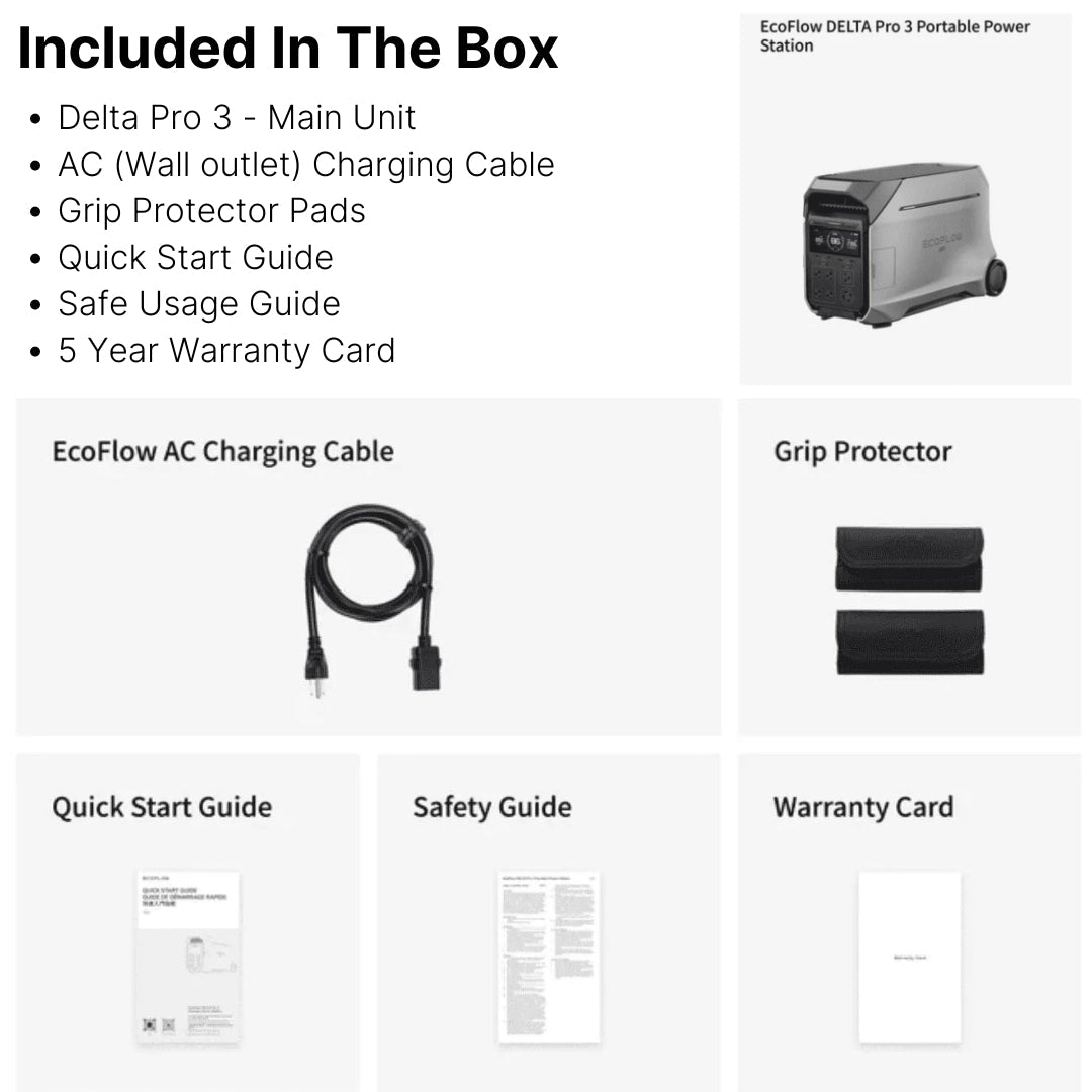 EcoFlow Delta Pro 3 | 4,000W-12,000W Output - 4,096Wh-48,000Wh Capacity | Portable Power Station | Choose a Bundle