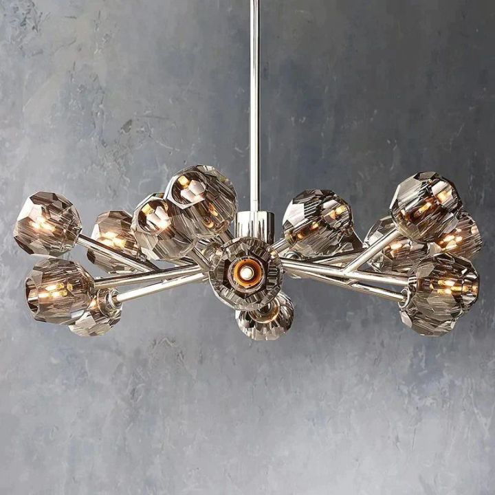 Crysball Glass Round Chandelier 36"