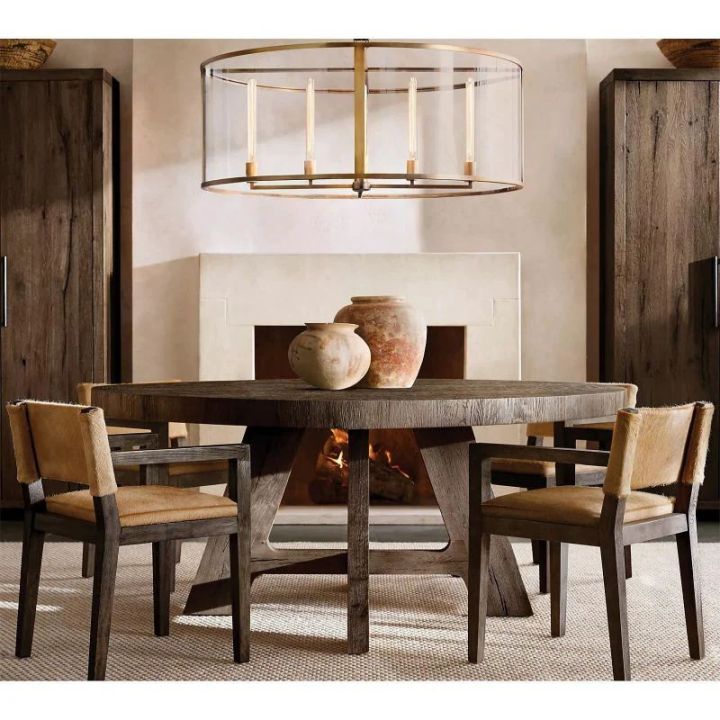 Lykke Glass Lantern Modern Round Chandelier 44"