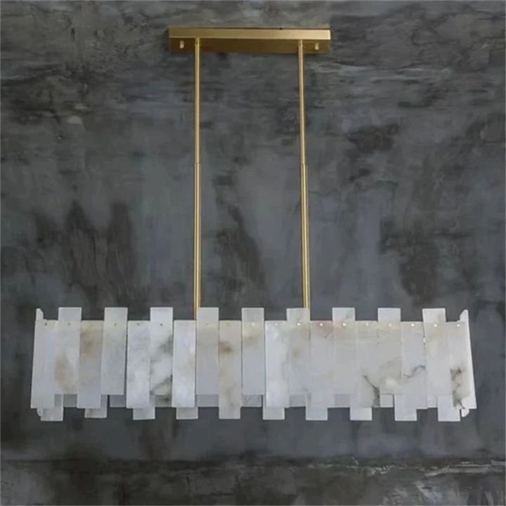 Modern Alabaster Linear Chandelier