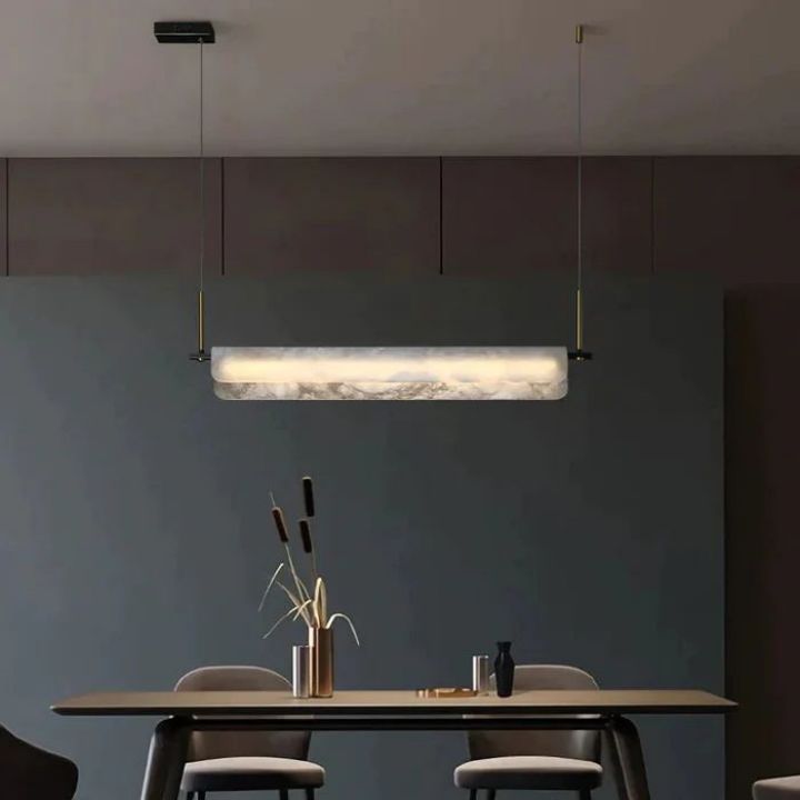 Modern Alabaster Linear Pendant Chandelier