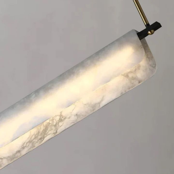 Modern Alabaster Linear Pendant Chandelier