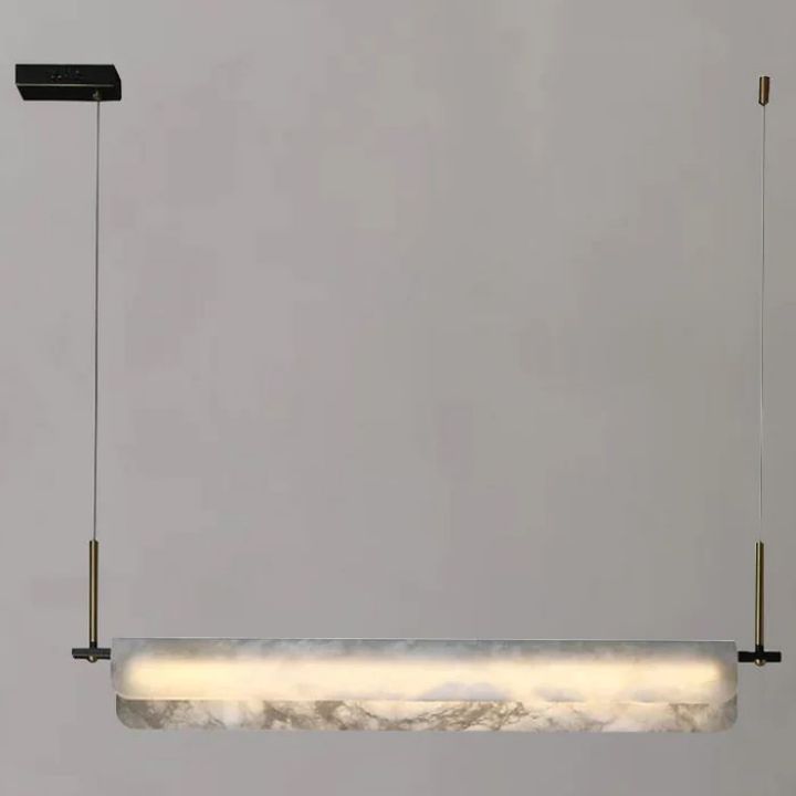 Modern Alabaster Linear Pendant Chandelier