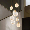 Modern Discs Alabaster Long Staircase Chandelier