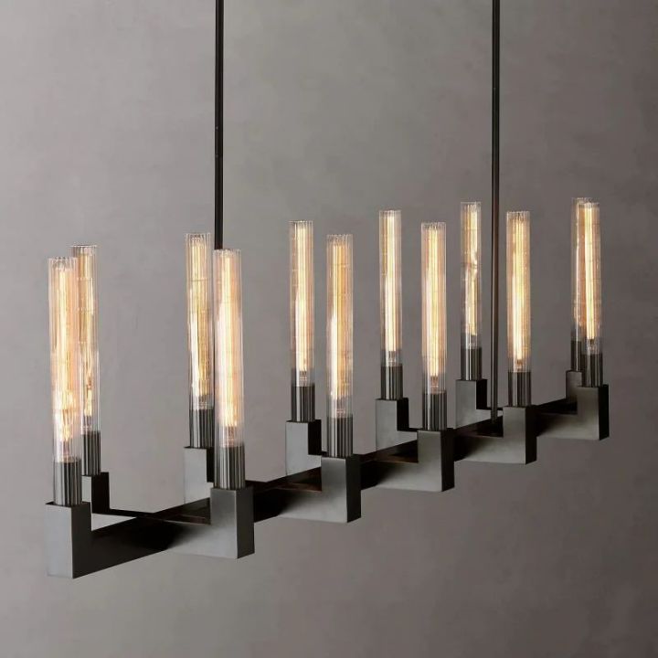 Mortal Glass Linear Chandelier 67"