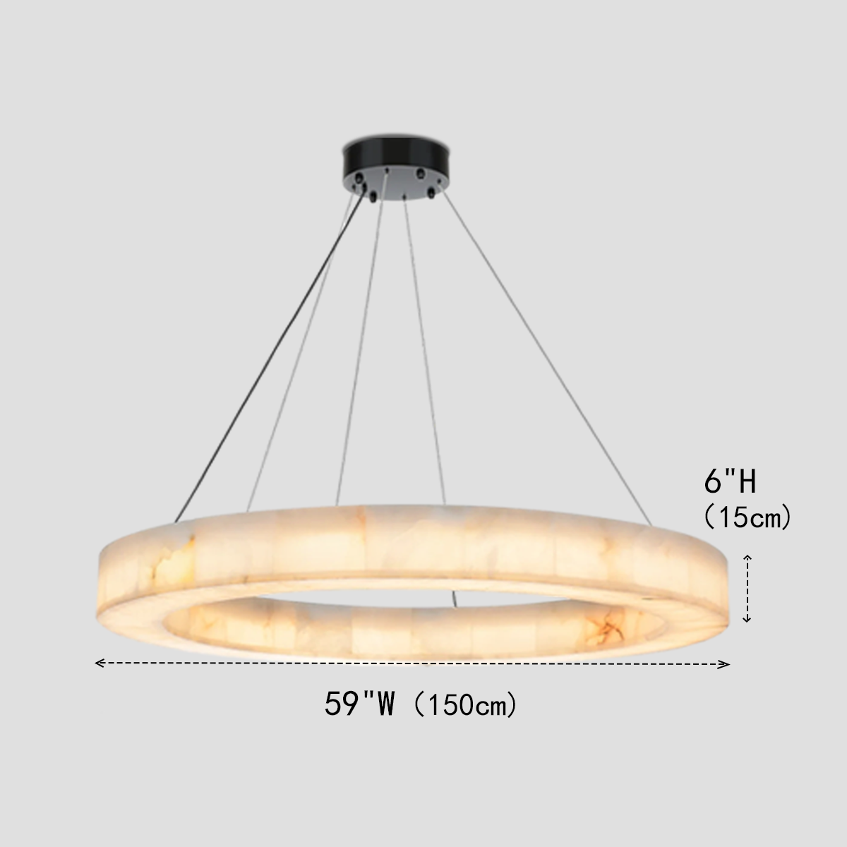 Alabaster Halo Ring Chandelier