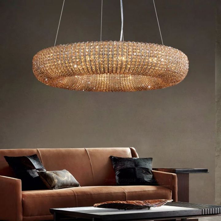 Pamper Crystal Round LED Chandelier 32"