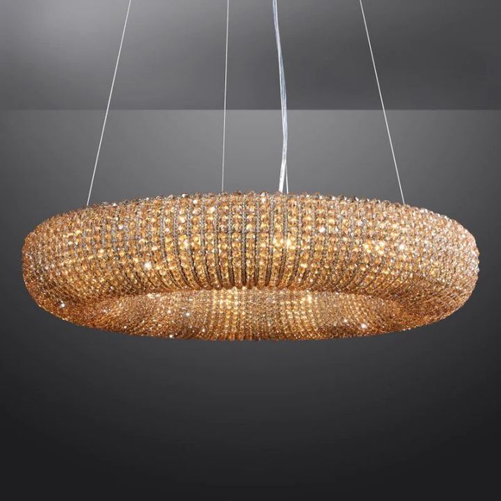 Pamper Crystal Round LED Chandelier 32"