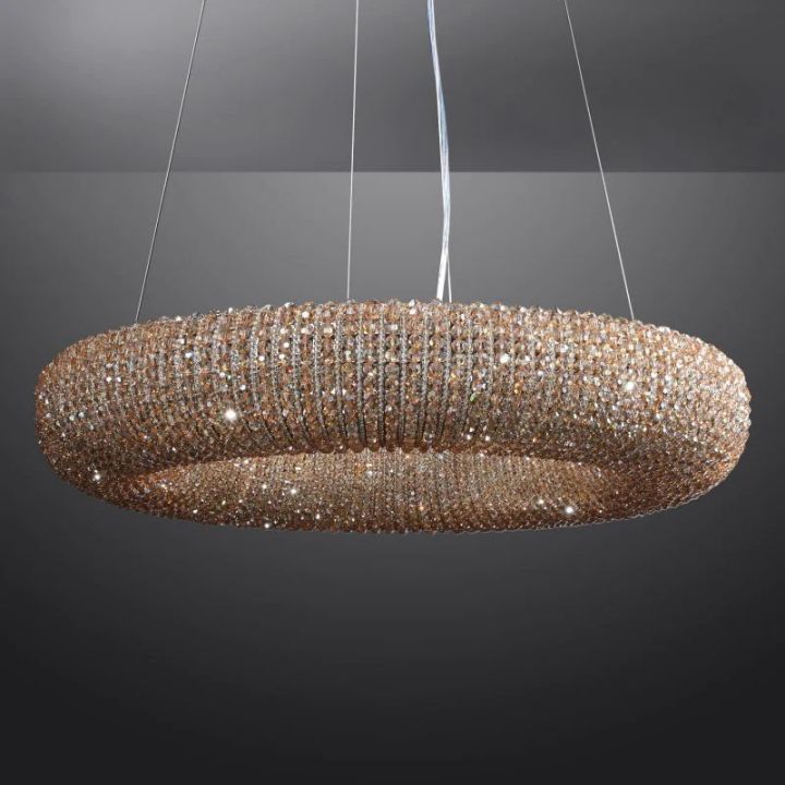 Pamper Crystal Round LED Chandelier 32"