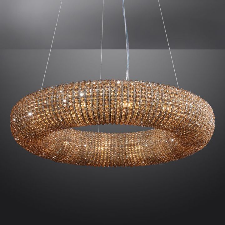 Pamper Crystal Round LED Chandelier 32"