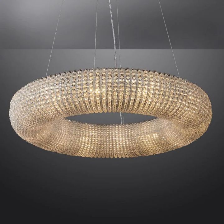 Pamper Crystal Round LED Chandelier 41"