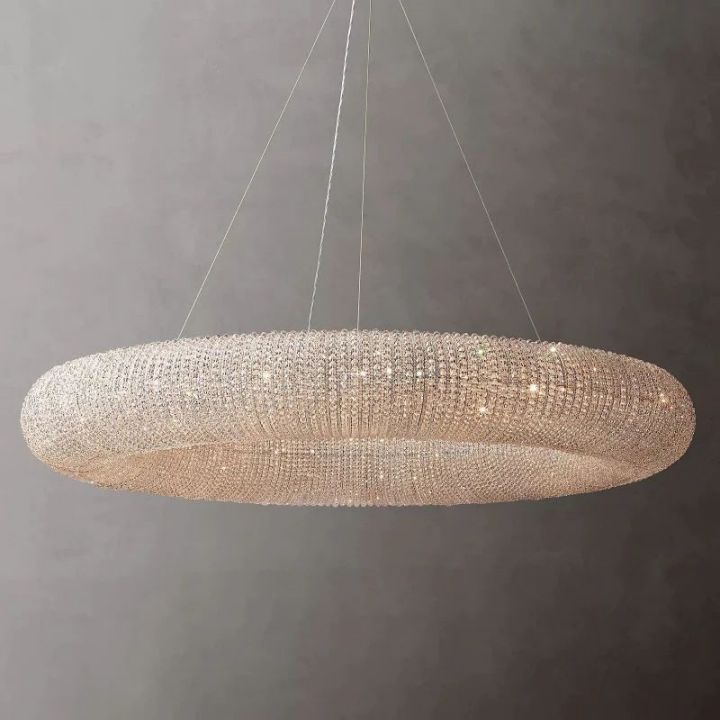 Pamper Crystal Round LED Chandelier 59"