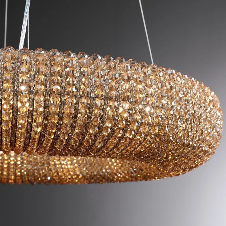 Pamper Crystal Round LED Chandelier 59"