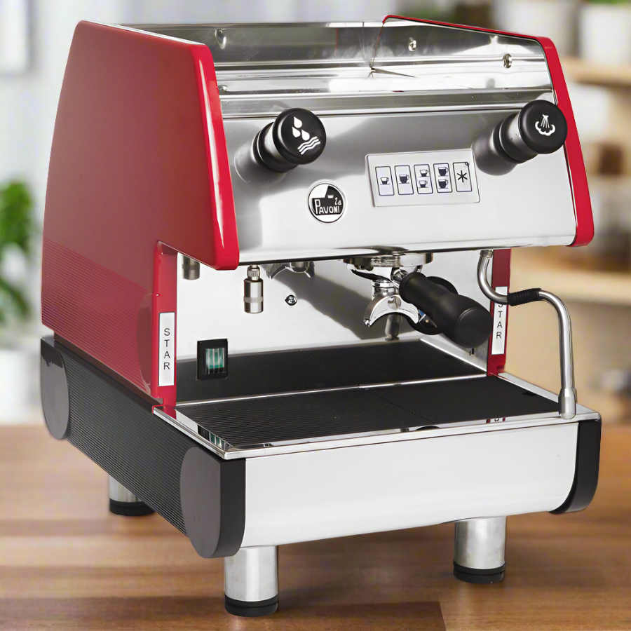 La Pavoni - PUB 1 Group Volumetric Espresso Machine in Black / Red | PUB 1V