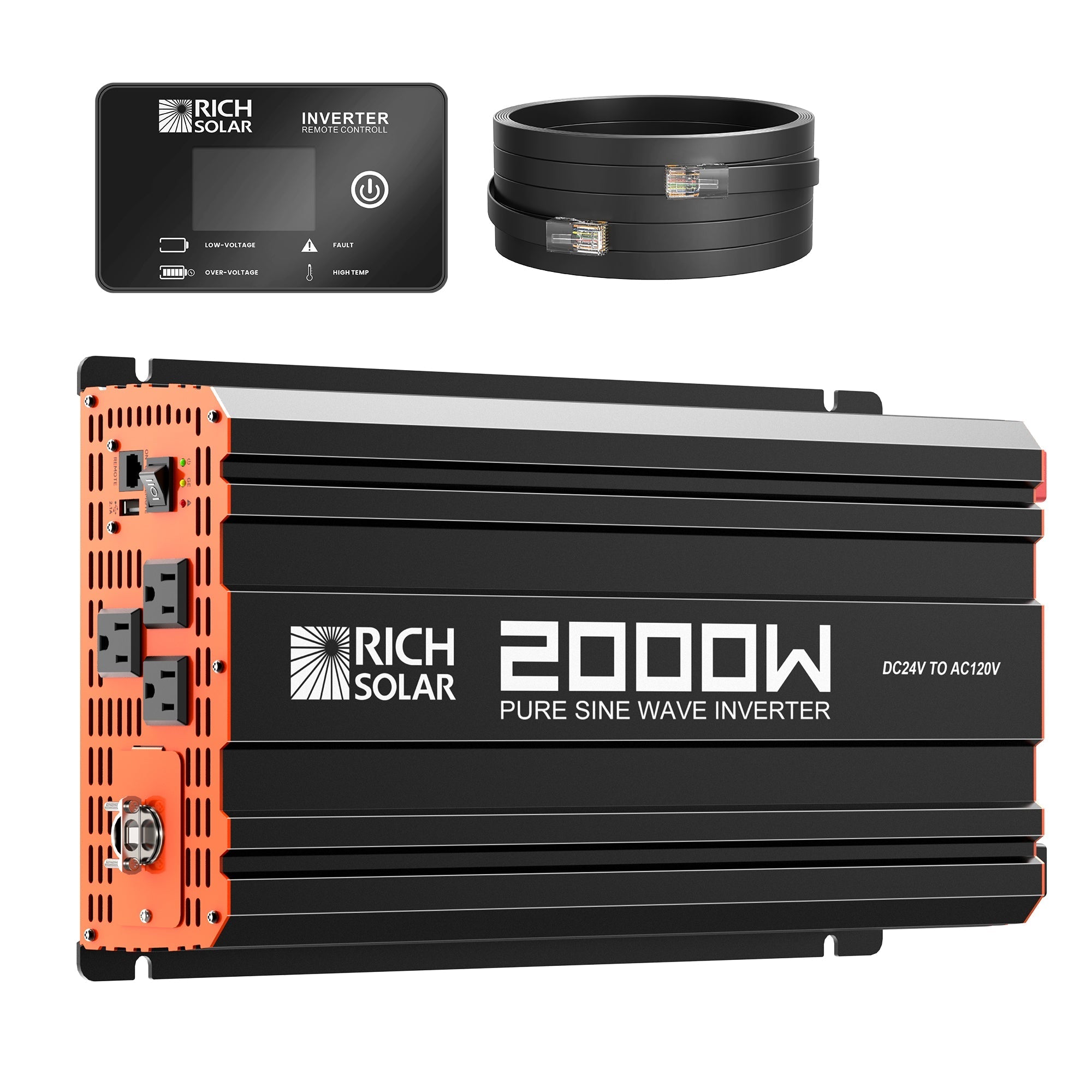 Rich Solar 24 Volt Industrial Pure Sine Wave Inverter | 2,000W Output