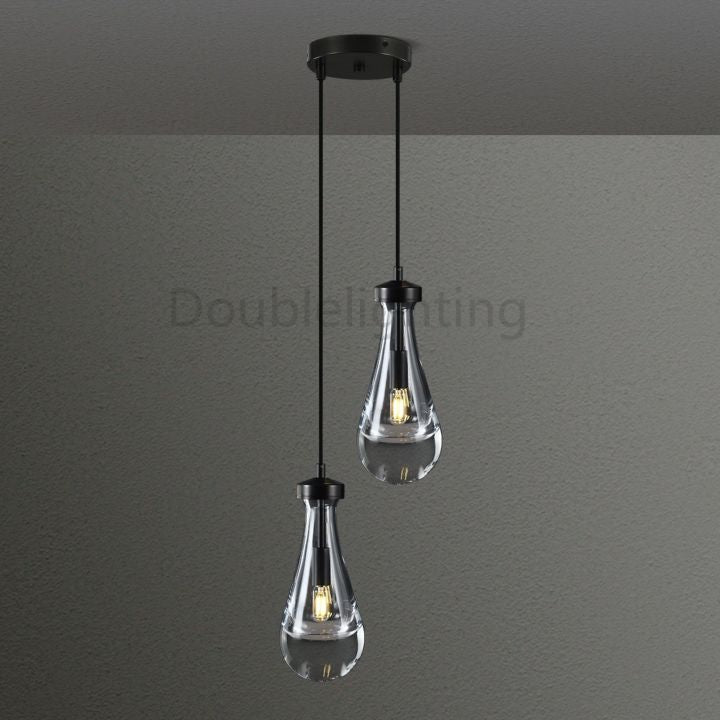 Raindrops 2-Light Cord Round Chandelier