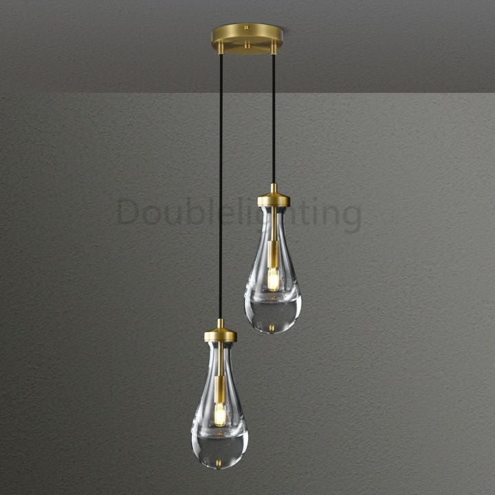 Raindrops 2-Light Cord Round Chandelier