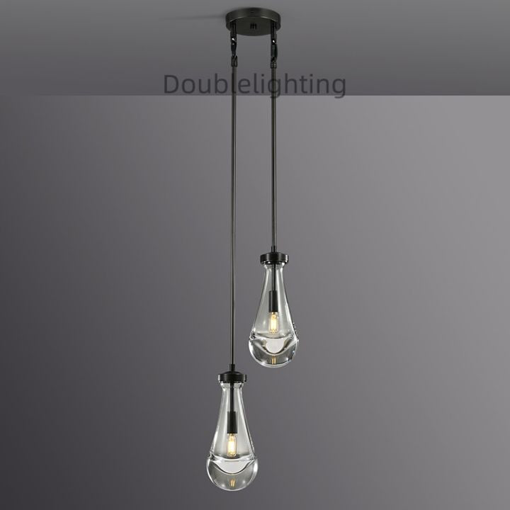 Raindrops 2-Light Rod Round Chandelier