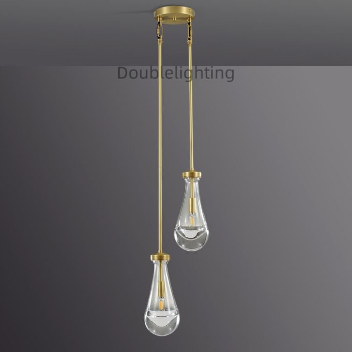 Raindrops 2-Light Rod Round Chandelier