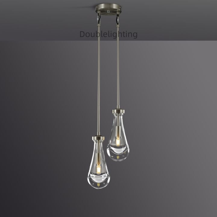 Raindrops 2-Light Rod Round Chandelier