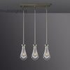 Raindrops 3-Light Rod Rectangular Chandelier