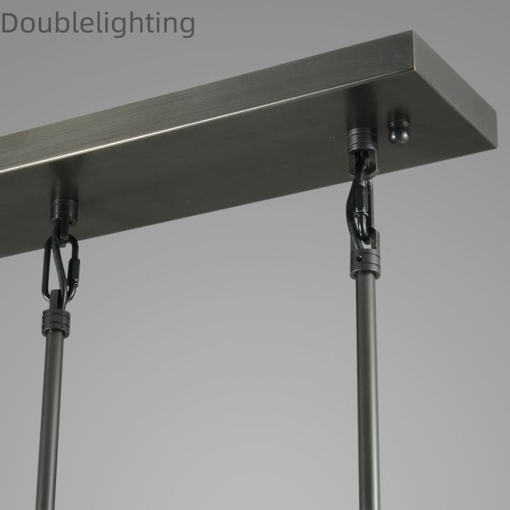 Raindrops 3-Light Rod Rectangular Chandelier