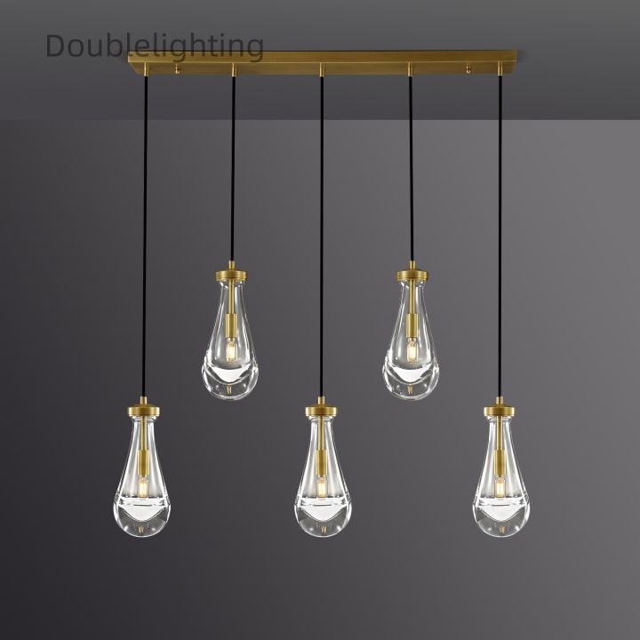 Raindrops 5-Light Cord Rectangular Chandelier