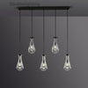 Raindrops 5-Light Cord Rectangular Chandelier