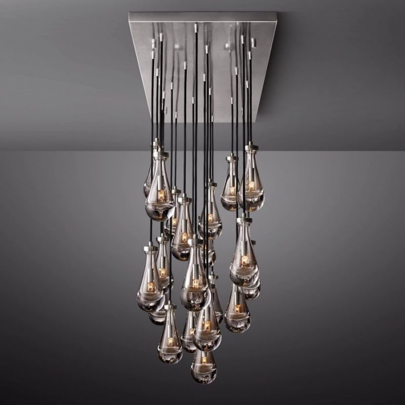 Raindrop Rectangle Chandelier 72"