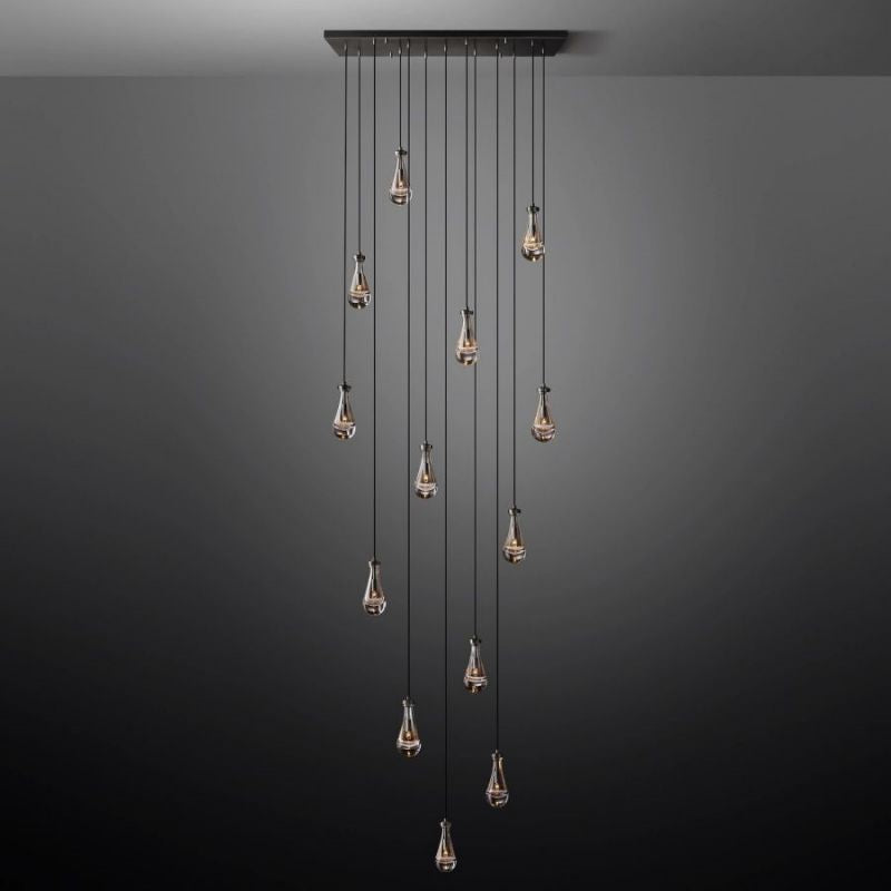 Raindrop Rectangle Chandelier 54"