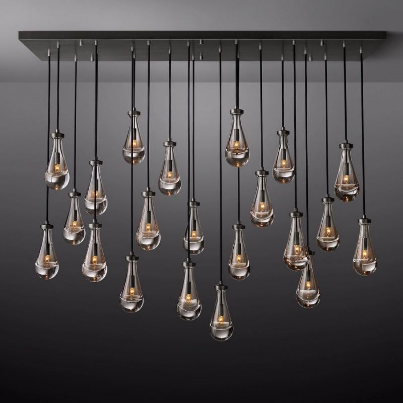 Raindrop Rectangle Chandelier 72"