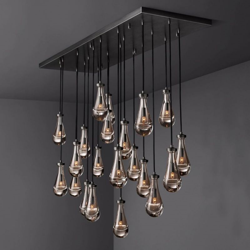 Raindrop Rectangle Chandelier 72"