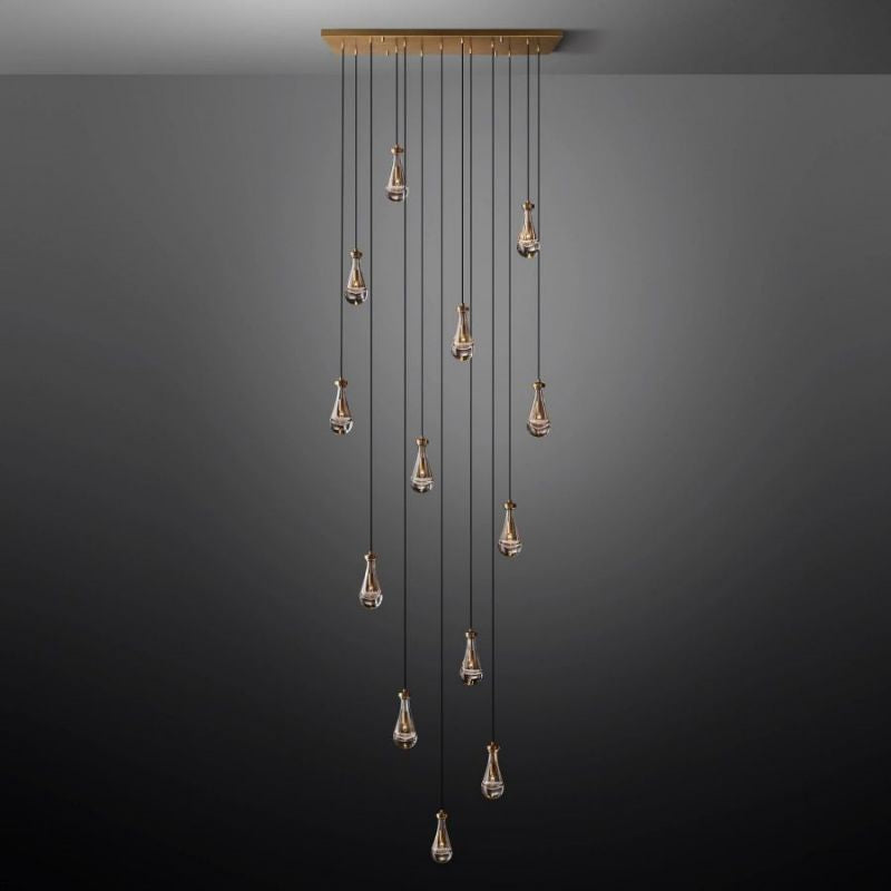 Raindrop Rectangle Chandelier 54"