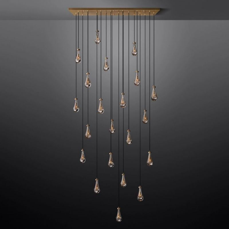 Raindrop Rectangle Chandelier 72"