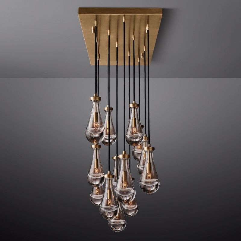 Raindrop Rectangle Chandelier 54"